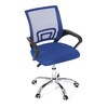 KA-L103 BLUE - Kancelárska stolička, poťah modrá látka MESH a sieťovina MESH, výškovo nastaviteľná, kovový chrómovaný kríž