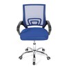 KA-L103 BLUE - Kancelárska stolička, poťah modrá látka MESH a sieťovina MESH, výškovo nastaviteľná, kovový chrómovaný kríž