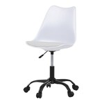 KA-X7055 WT - Stolička kancelárska, biela plastová škrupina, sedák biela látka, kovový kríž