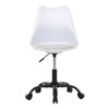 KA-X7055 WT - Stolička kancelárska, biela plastová škrupina, sedák biela látka, kovový kríž