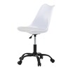 KA-X7055 WT - Stolička kancelárska, biela plastová škrupina, sedák biela látka, kovový kríž