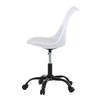 KA-X7055 WT - Stolička kancelárska, biela plastová škrupina, sedák biela látka, kovový kríž