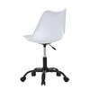 KA-X7055 WT - Stolička kancelárska, biela plastová škrupina, sedák biela látka, kovový kríž