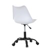 KA-X7055 WT - Stolička kancelárska, biela plastová škrupina, sedák biela látka, kovový kríž
