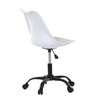 KA-X7055 WT - Stolička kancelárska, biela plastová škrupina, sedák biela látka, kovový kríž