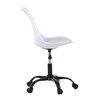 KA-X7055 WT - Stolička kancelárska, biela plastová škrupina, sedák biela látka, kovový kríž