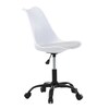 KA-X7055 WT - Stolička kancelárska, biela plastová škrupina, sedák biela látka, kovový kríž