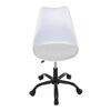KA-X7055 WT - Stolička kancelárska, biela plastová škrupina, sedák biela látka, kovový kríž