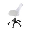 KA-X7055 WT - Stolička kancelárska, biela plastová škrupina, sedák biela látka, kovový kríž