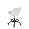 KA-X7055 WT - Stolička kancelárska, biela plastová škrupina, sedák biela látka, kovový kríž