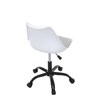 KA-X7055 WT - Stolička kancelárska, biela plastová škrupina, sedák biela látka, kovový kríž