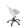 KA-X7055 WT - Stolička kancelárska, biela plastová škrupina, sedák biela látka, kovový kríž