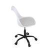 KA-X7055 WT - Stolička kancelárska, biela plastová škrupina, sedák biela látka, kovový kríž