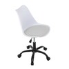 KA-X7055 WT - Stolička kancelárska, biela plastová škrupina, sedák biela látka, kovový kríž