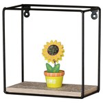 P-061 OAK - Polička nástenná 30 cm, MDF, dekor dub, kov čierny mat