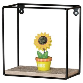 P-061 OAK - Polička nástenná 30 cm, MDF, dekor dub, kov čierny mat