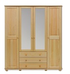 FS-130 šatníková skriňa 4-dverová so zrkadlom