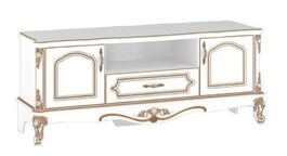 BABYLON luxusný televízny stolík stolík, biela/zlatá
