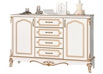 BABYLON luxusná komoda, farba biela/zlatá