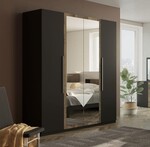 AGADIR šatníková skriňa 4DZ, antracit/dub grunge colonial