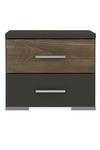 AGADIR nočný stolík, antracit/dub grunge colonial