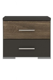 AGADIR nočný stolík, antracit/dub grunge colonial