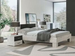 AGADIR manželská posteľ 160, antracit/light artwood