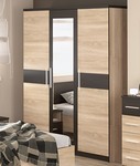 Šatníková skriňa 3D VERONIKA dub sonoma/wenge/zrkadlo