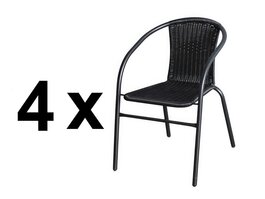 Balkónová stolička BASILEJ čierna (4 ks)