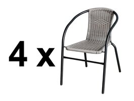Balkónová stolička BASILEJ II čierna/sivá (set 4 ks)