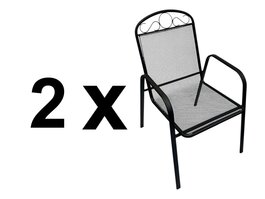Záhradné kovové kreslo BRUSEL čierne (2 ks)