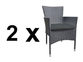 Záhradné ratanové kreslo (2ks) HAMBURG antracit
