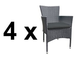 Záhradné ratanové kreslo (4ks) HAMBURG antracit