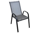 Záhradné kovové kreslo DARMA čierna/tm. šedá látka