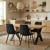 Jedálenská stolička, čierna, zamatová látka, DCL-973 BK4