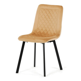 Jedálenská stolička, žltá, zamatová látka, DCL-973 YEL4