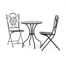 Záhradný set 1+2, kov, keramická mozaika, US1400 SET