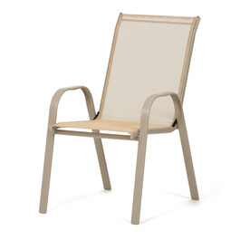 Záhradná stolička, kov, sieťovina, krémová, AZC-C1000 CRM