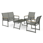 Záhradná zostava, sieťovina, šedá, AZS-S1212 GREY