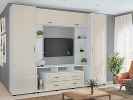 UTTA M obývacia stena so skriňou, slonovina / nymphaea albumu