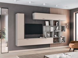 GALATEA D závesná obývacia stena, toffee / BEZ