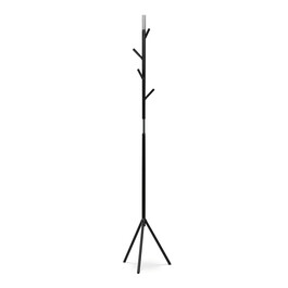 80001-01 BK - Vešiak stojanový, výška 179 cm, kovová konštrukcia, čierny matný lak, nosnosť 6 kg