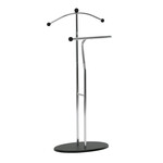 83213 CRBK - Nemý sluha, výška 110 cm, masív kaučukovník, čierne morenie, kov chróm