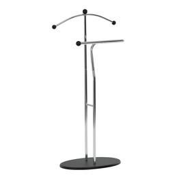 83213 CRBK - Nemý sluha, výška 110 cm, masív kaučukovník, čierne morenie, kov chróm
