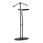 83213 BK - Nemý sluha, výška 110 cm, masív kaučukovník, čierne morenie, kov čierny