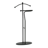 83213 BK - Nemý sluha, výška 110 cm, masív kaučukovník, čierne morenie, kov čierny