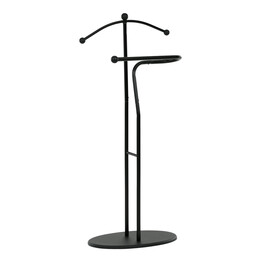 83213 BK - Nemý sluha, výška 110 cm, masív kaučukovník, čierne morenie, kov čierny