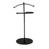 83213 BK - Nemý sluha, výška 110 cm, masív kaučukovník, čierne morenie, kov čierny