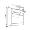 ABO-G1014 OAK - Botník, 2 priehradky, dekor dub, MDF