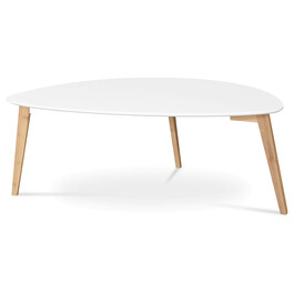 AF-1184 WT - Stôl konferenčný 120x60x45 cm, MDF biela doska, nohy bambus prírodný odtieň
